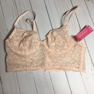 Xhileration Long Line Lace Bralette Bra 34A